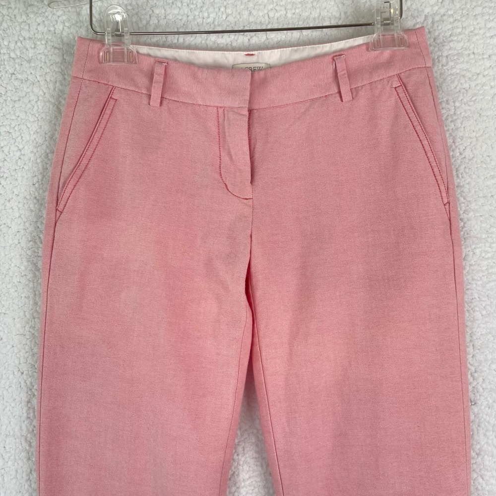 J.Crew Pink Martie Slim Cropped Cotton Pants Womens 2 Petite Work Career Dress